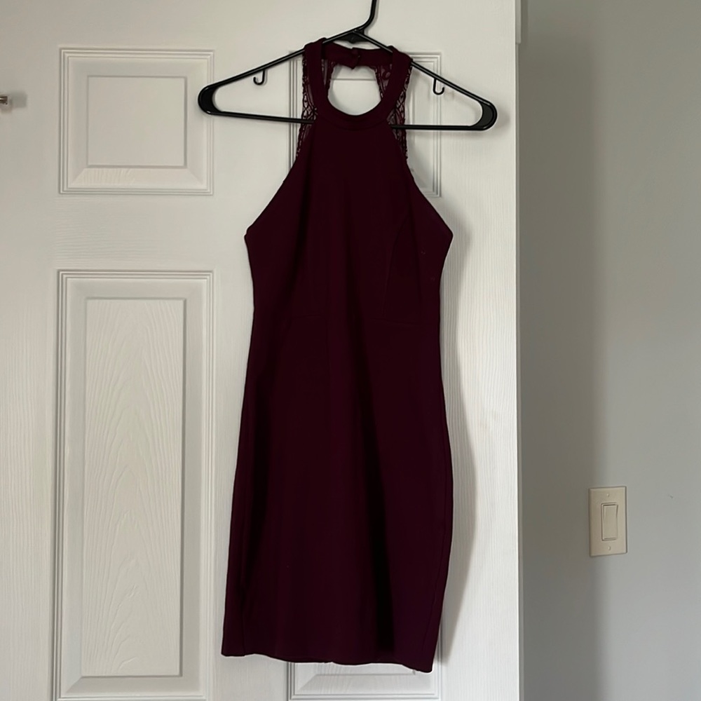 Maroon body con dress